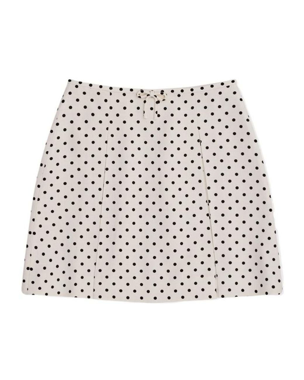 Valentino Natural Polka Dot Printed Mini Skirt