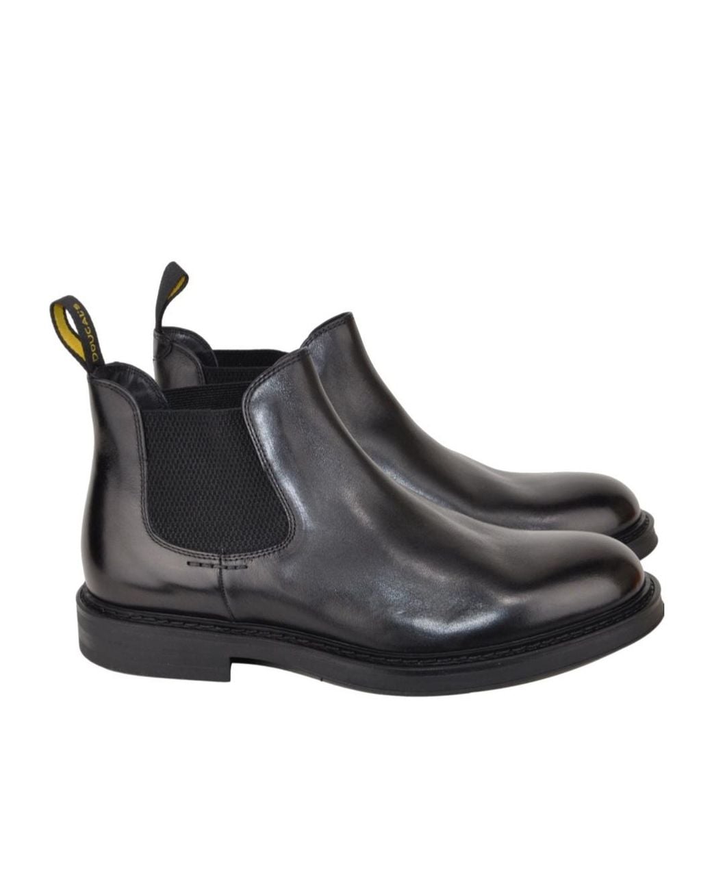 Doucal's Black Round-Toe Slip-On Boots for men