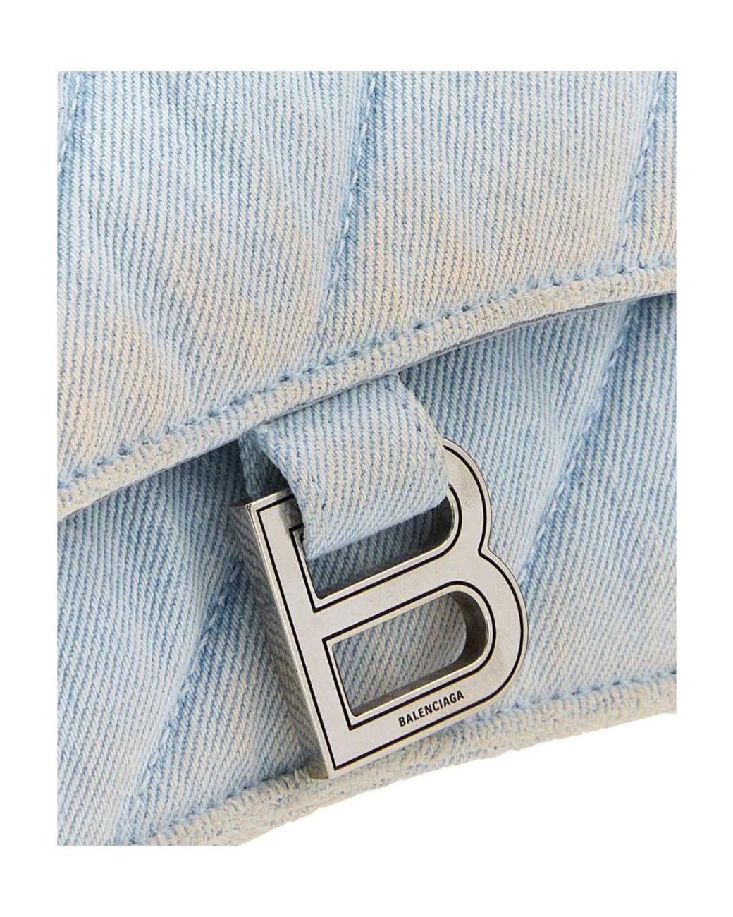 Balenciaga Blue Denim Crush S Shoulder Bag