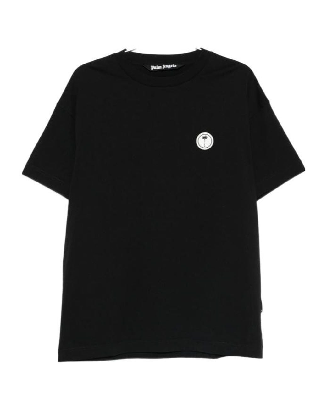 Palm Angels Black Logo-Patch T-Shirt for men