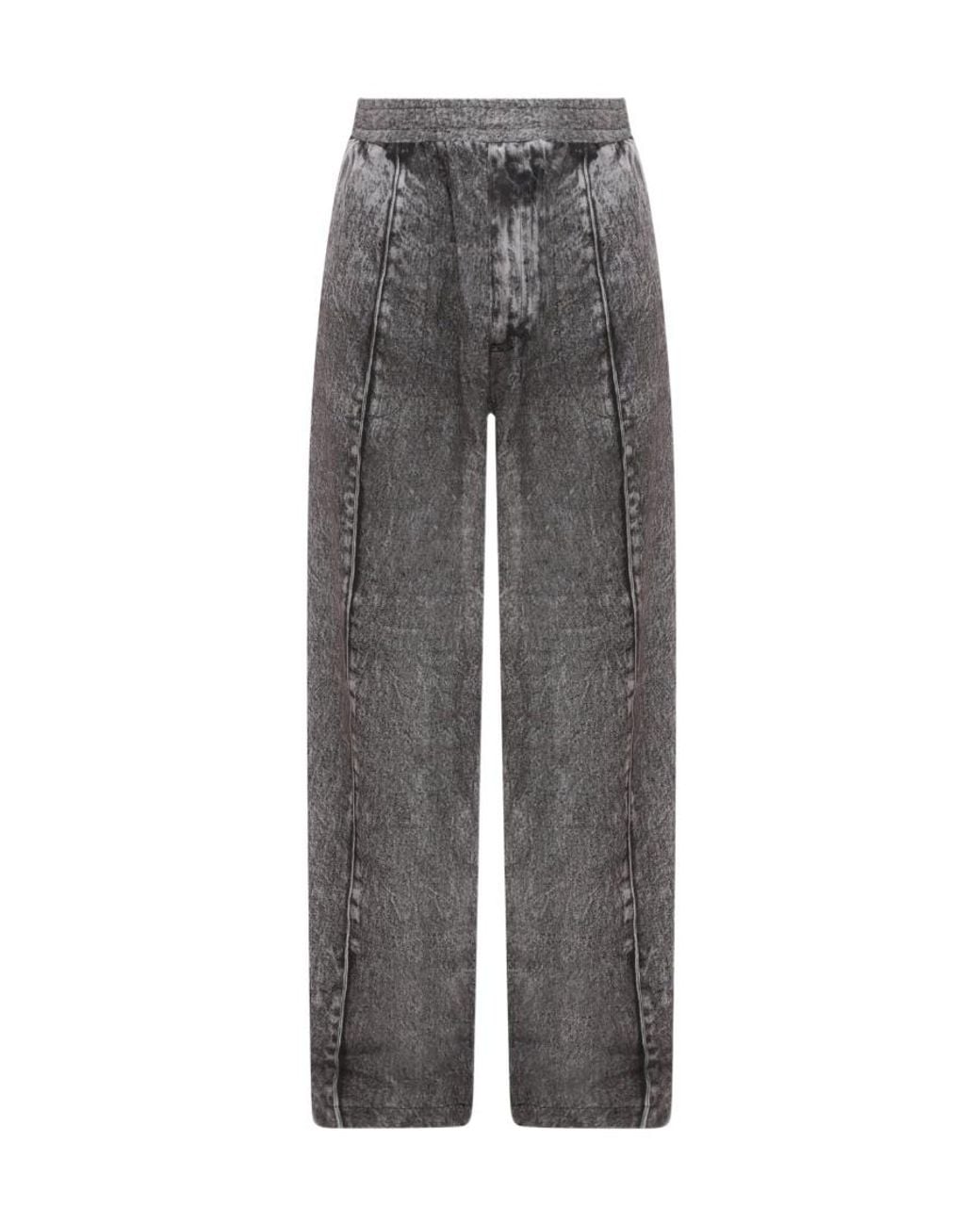 DIESEL Gray Faded-Effect Straight-Leg Pants for men