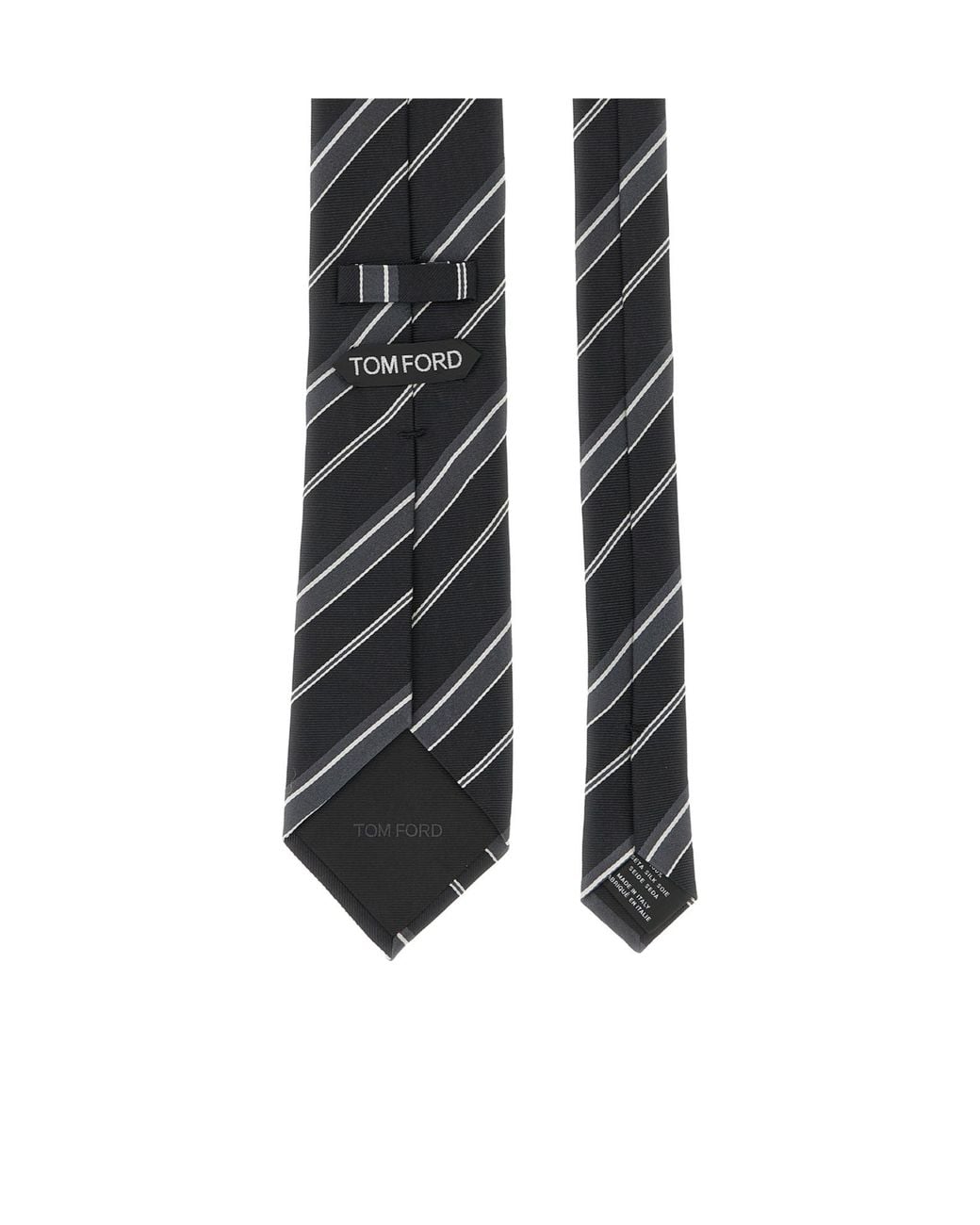 Tom Ford Black Diagonal-Striped Silk Tie for men
