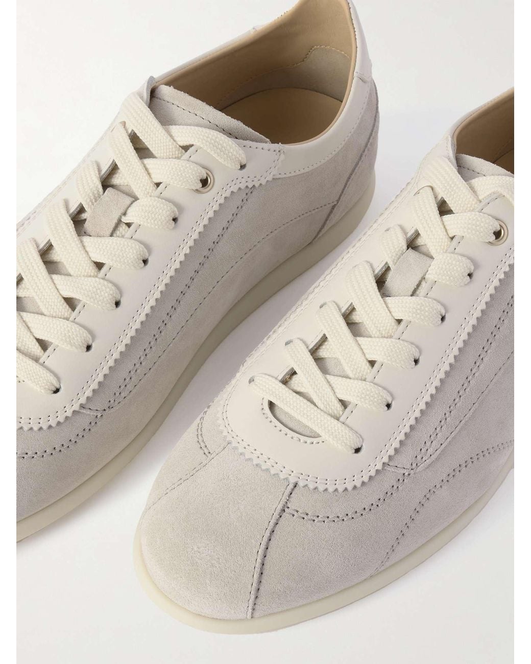 Brunello Cucinelli Gray Two-Toned Low-Top Sneakers for men