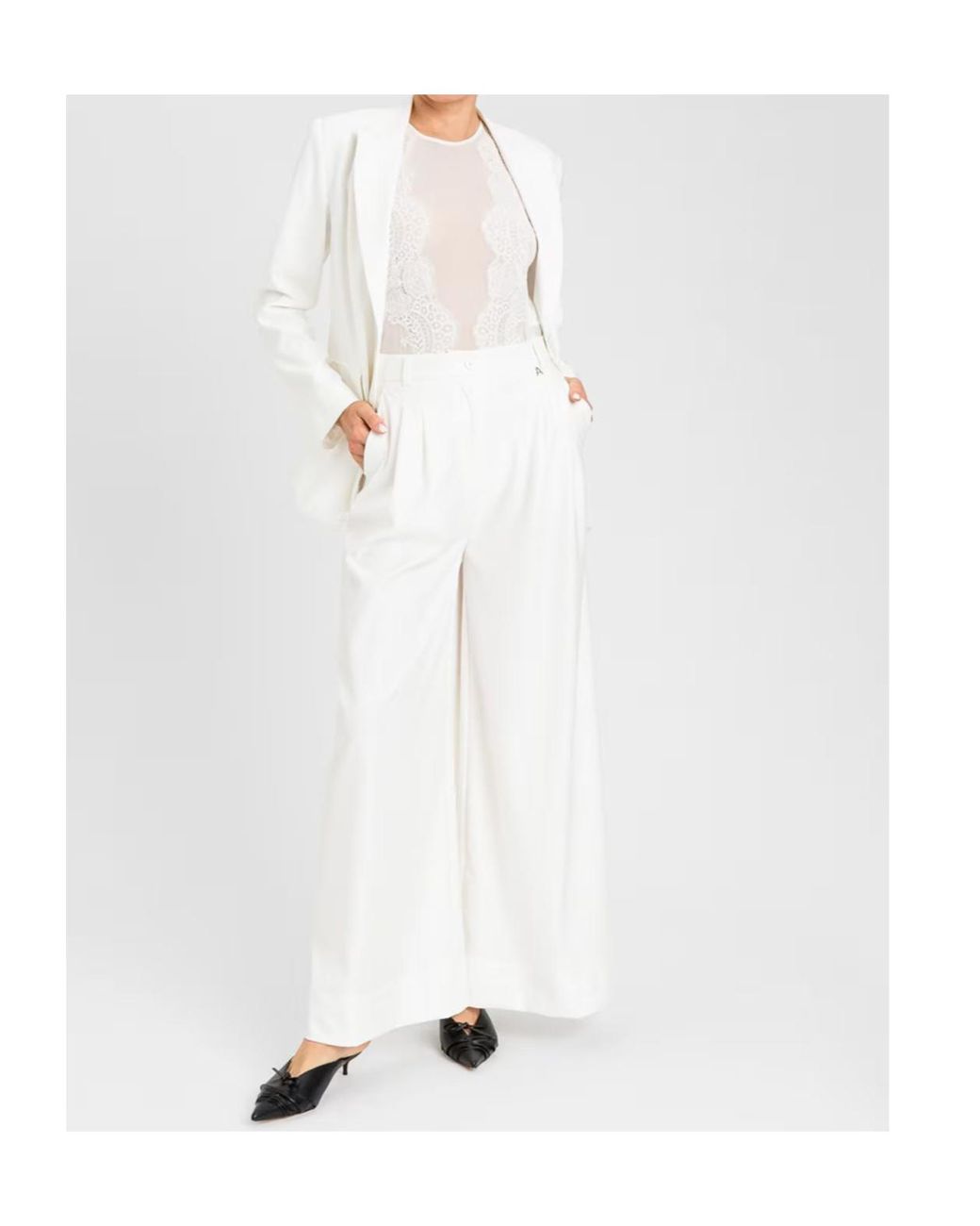 Twinset White Single-Breasted Long-Sleeved Suit Jacket