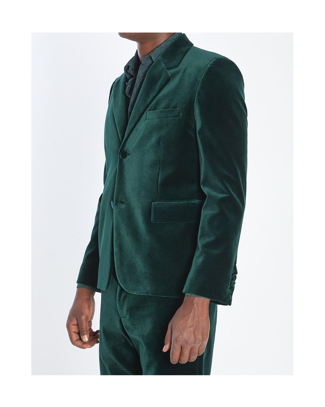 Gucci Green Stretch Velvet Jacket for men