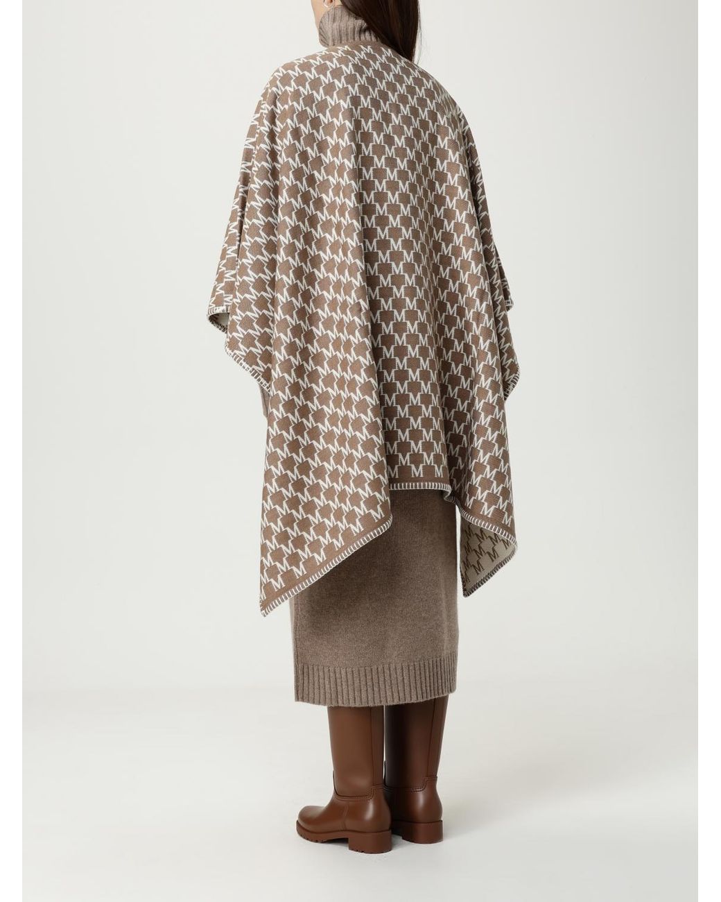 Max Mara Natural Editti All-Over Patterned Cape
