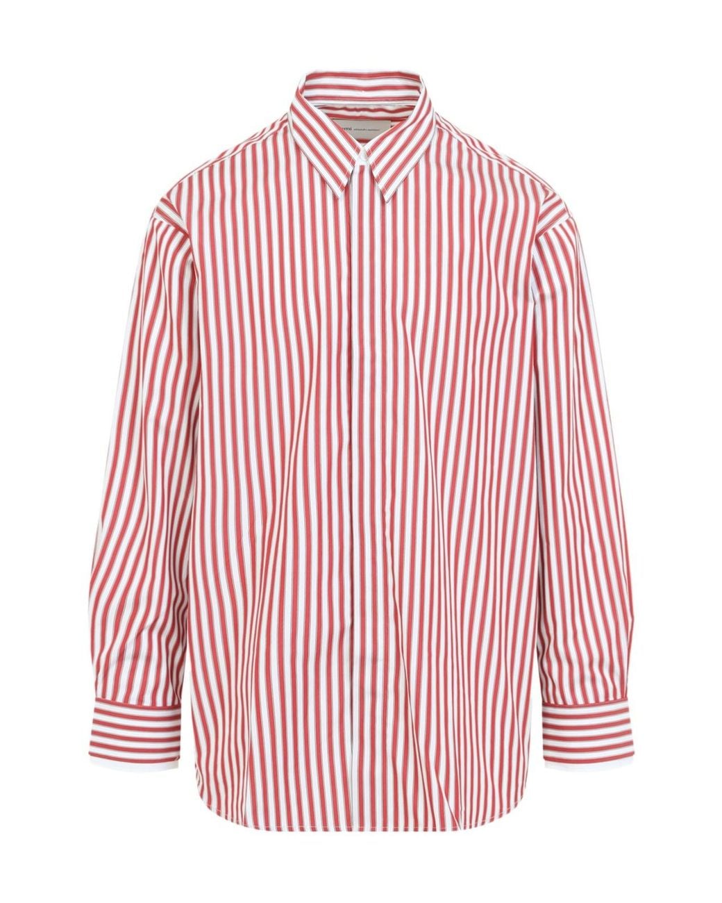 AMI Pink Ami Oversized Striped Shirt for men