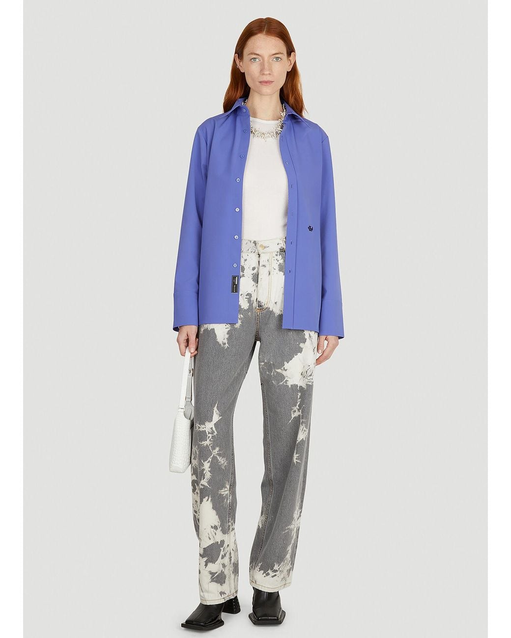 Eytys Blue Lapel Long-Sleeved Shirt