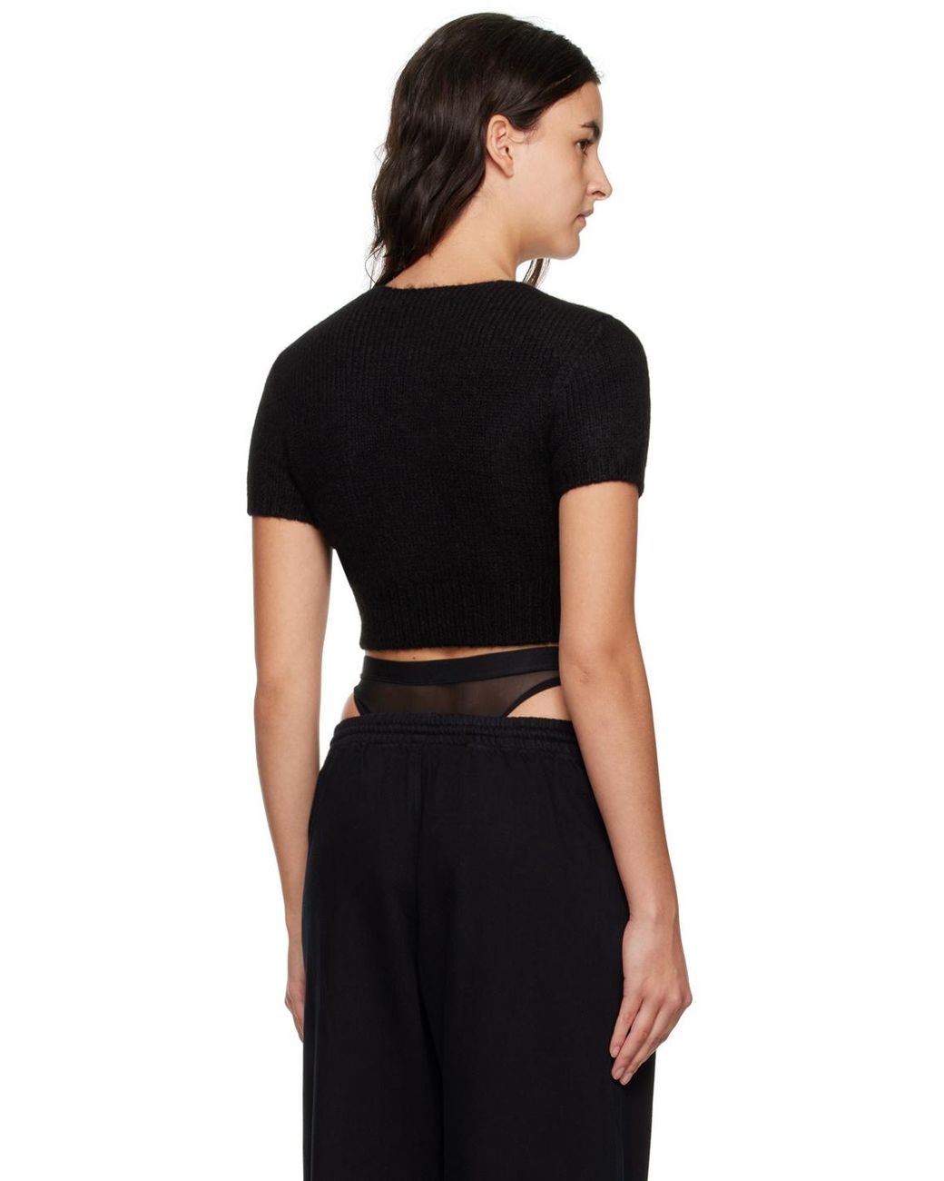 Alexander Wang Black Circle Cut-Out Knit Top
