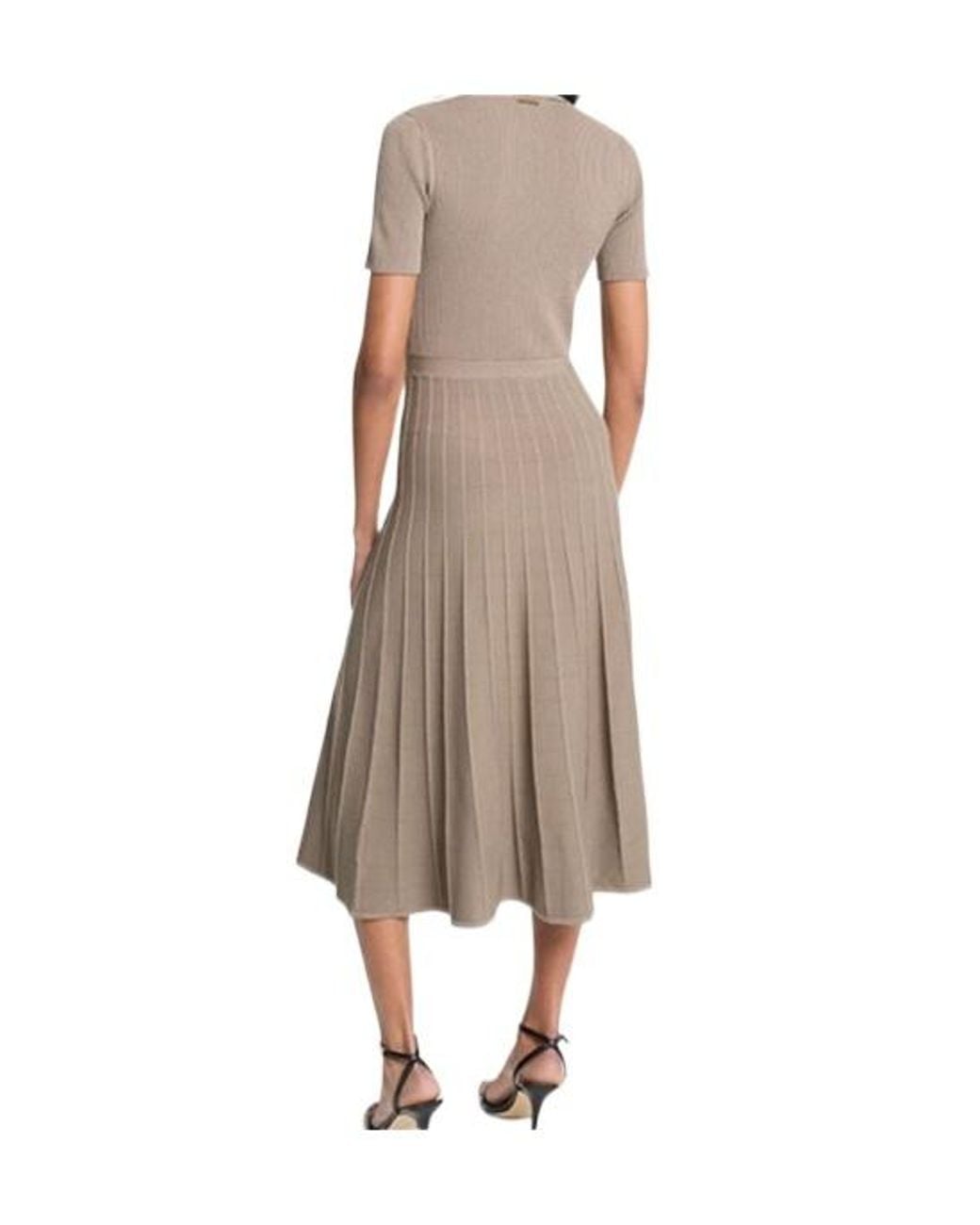 MICHAEL Michael Kors Natural Ribbed Polo Knitted Dress
