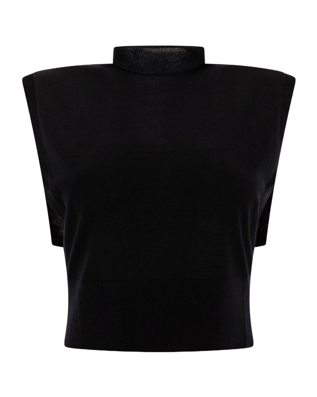 Sportmax Black Quatto Mock Neck Sleeveless Top