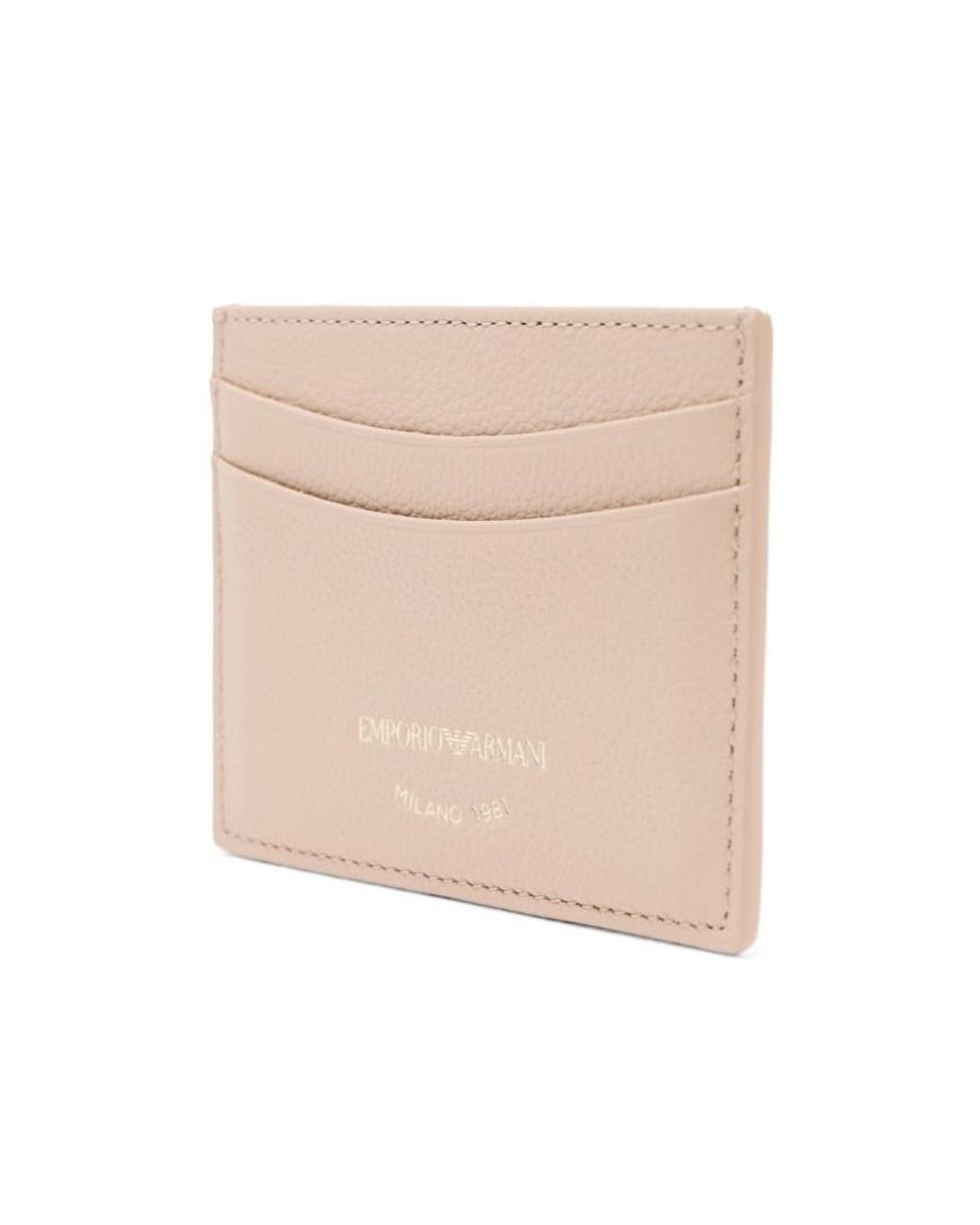 Emporio Armani Natural Grained Leather Card Holder