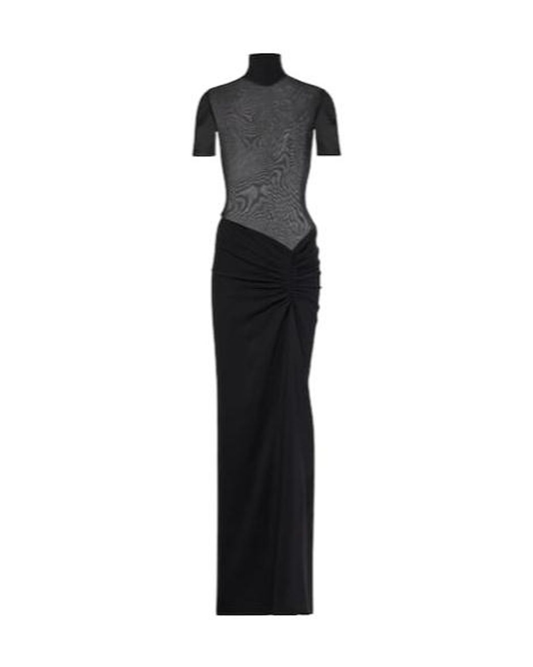 Christopher Esber Black Fusion Gathered Jersey And Crêpe Maxi Dress