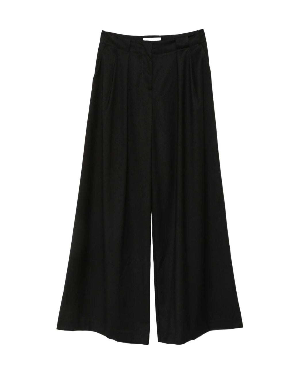 ERMANNO FIRENZE Black Pleated Wide-Leg Casual Trousers