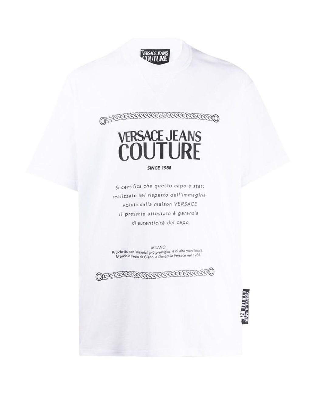 Versace Jeans White Logo Printed T-Shirt for men