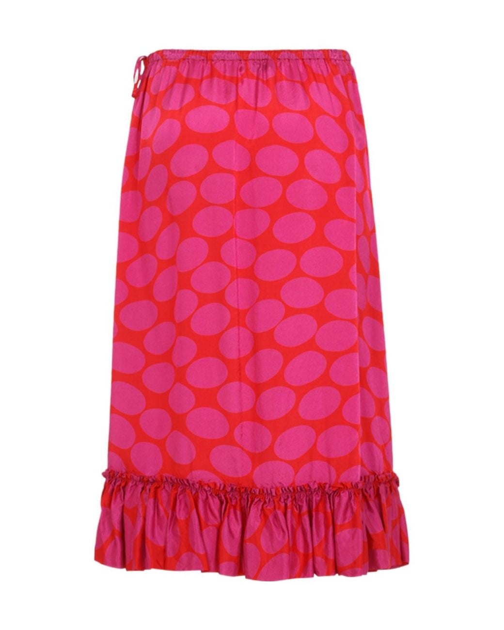 Dries Van Noten Pink Samila Polka-Dot Midi Skirt