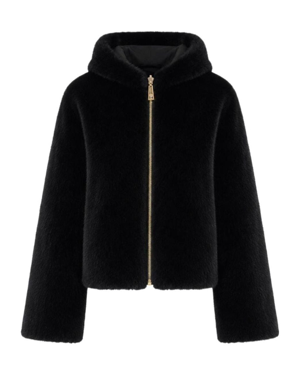 Liu Jo Black Reversible Faux Fur Hooded Jacket