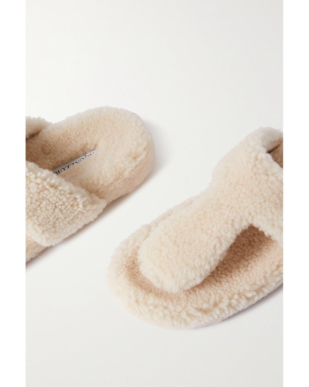 Aquazzura White Shearling Sandals
