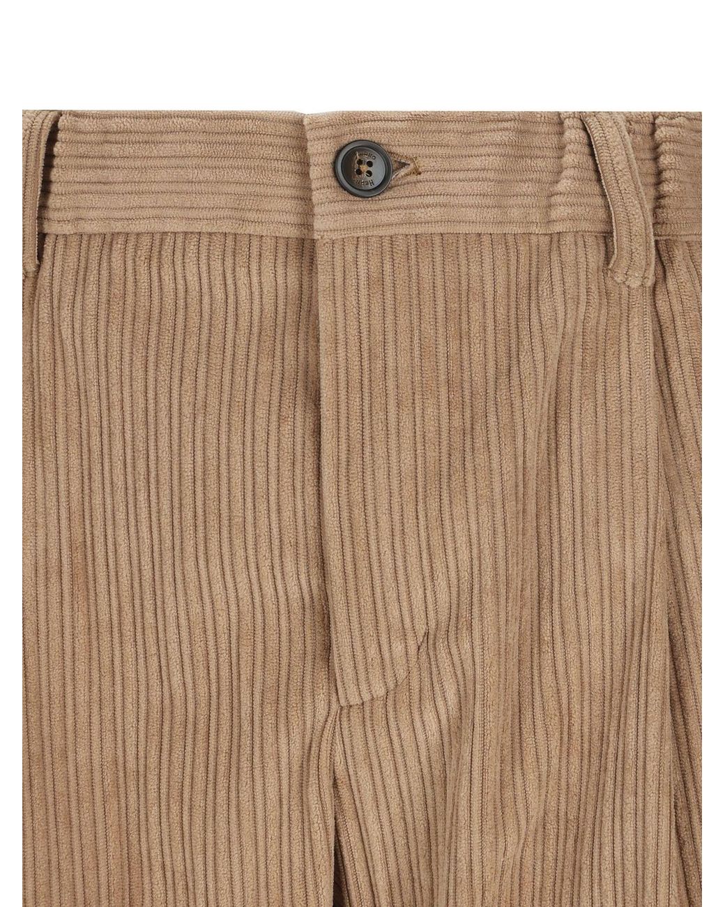 Herno Natural Pleated Corduroy Pants for men