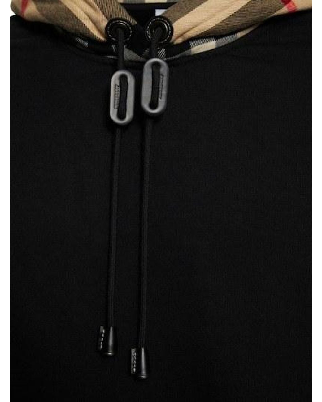 Burberry Black Check-Detail Hoodie for men