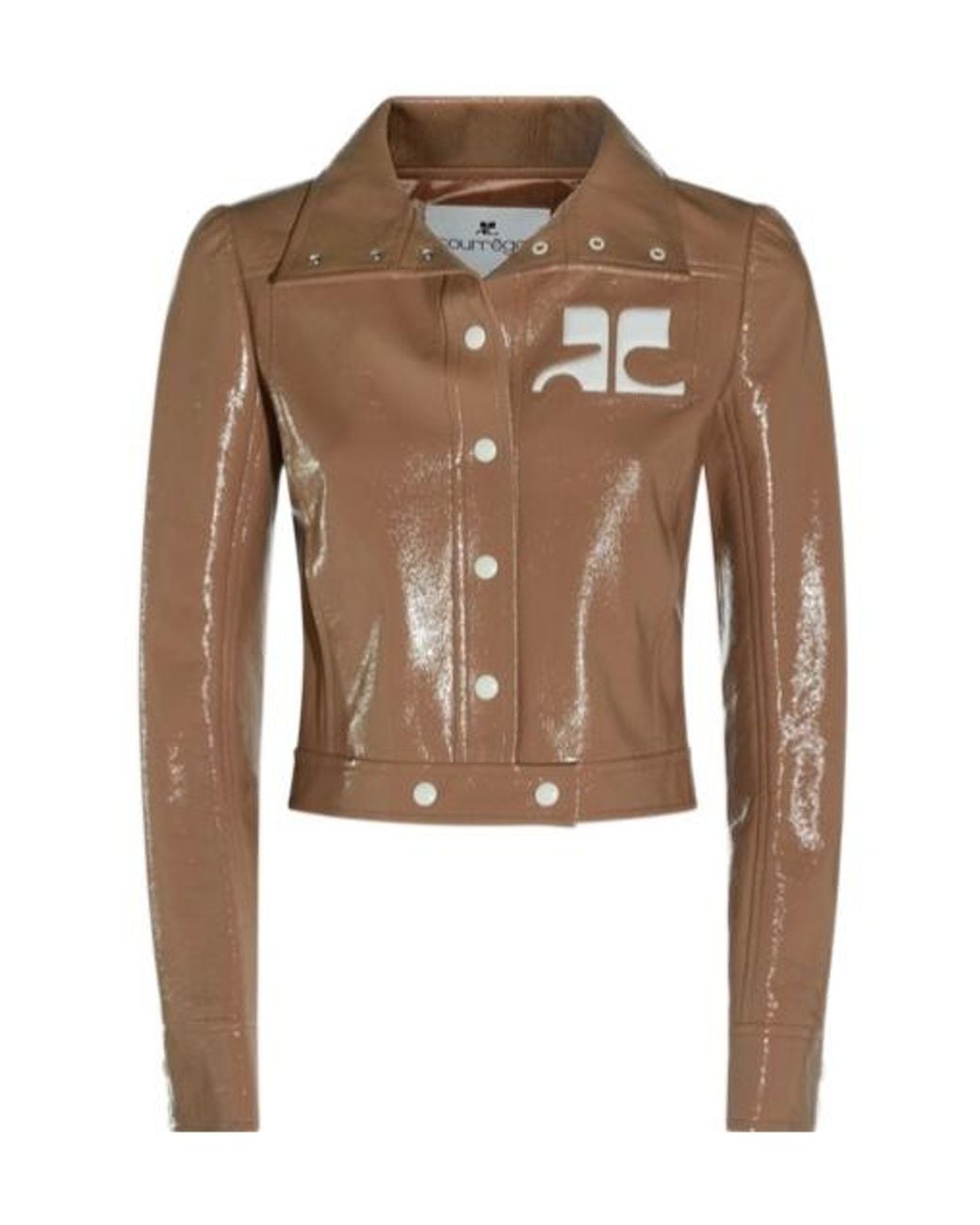 Courreges Brown Courrèges Vinyl Collared Button-Up Jacket