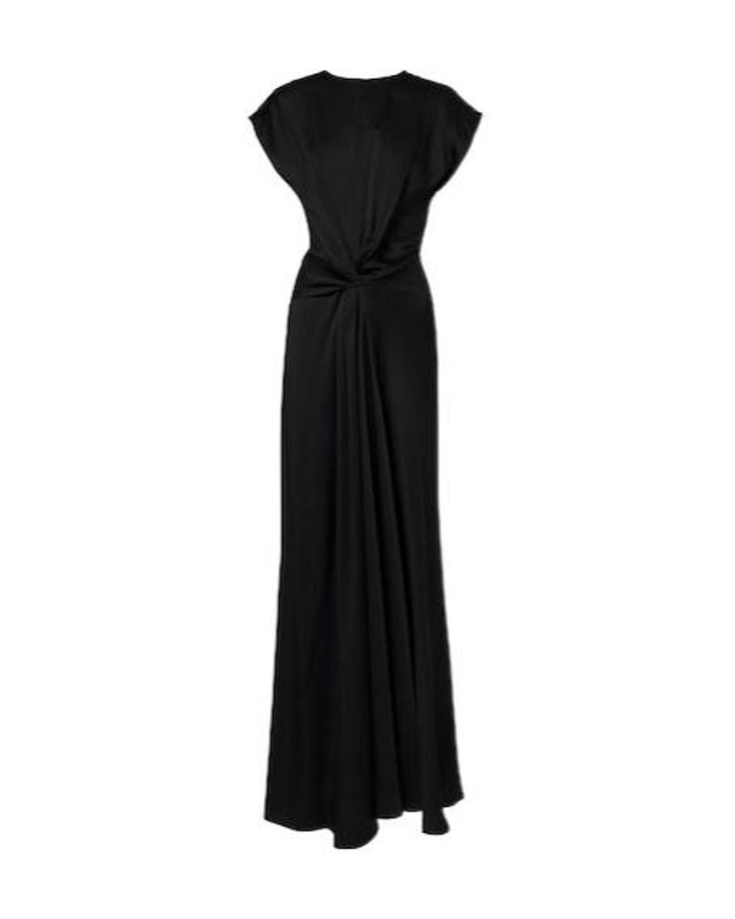 Victoria Beckham Black Draped Satin Gown