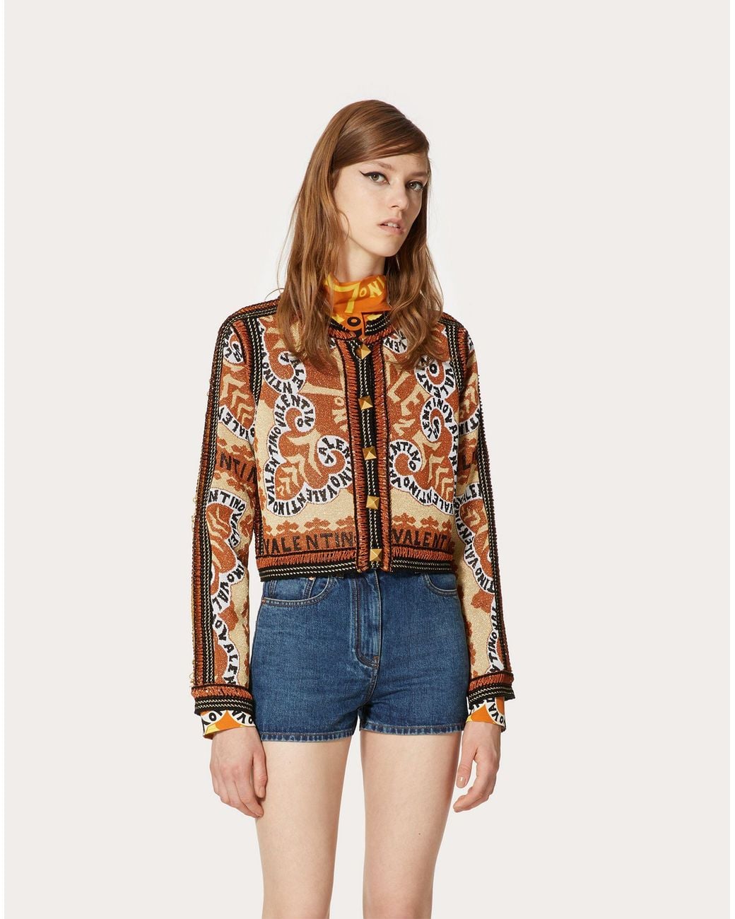 Valentino Brown Long-Sleeved Casual Jacket
