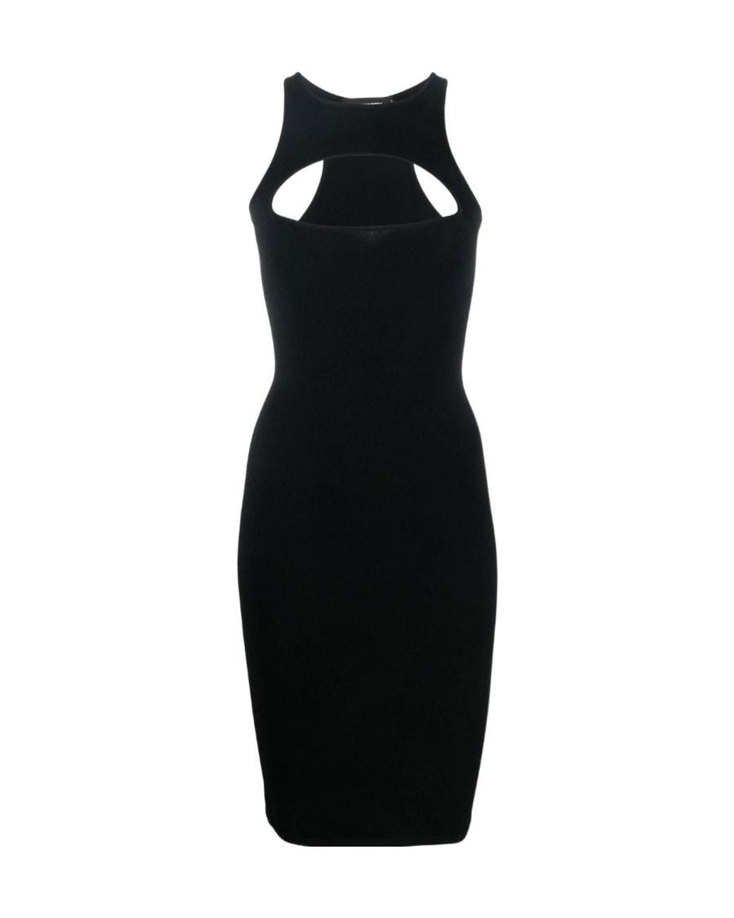 DSquared² Black Cut-Out Detailed Knitted Sleeveless Dress