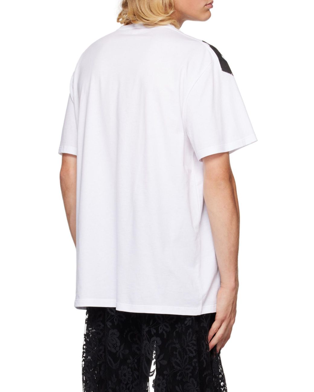 McQueen Black Logo Printed Crewneck T-Shirt for men