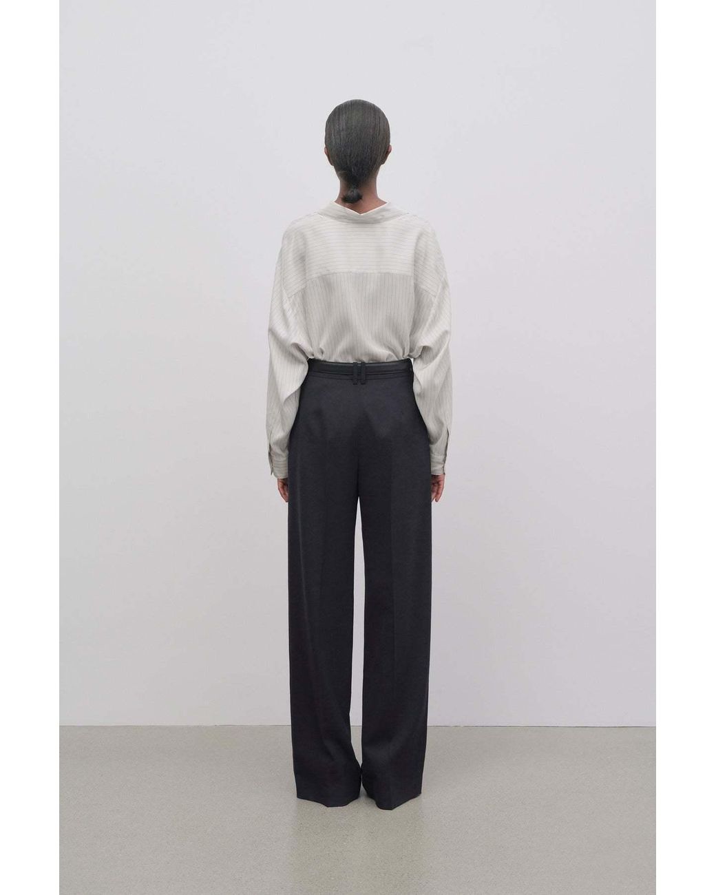 The Row Blue Antone Freshly Cut Wool Casual Pants