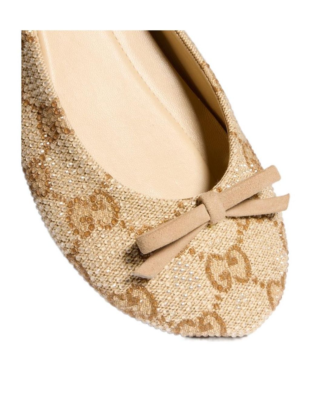 Gucci Natural Crystal Ballerina With Bamboo