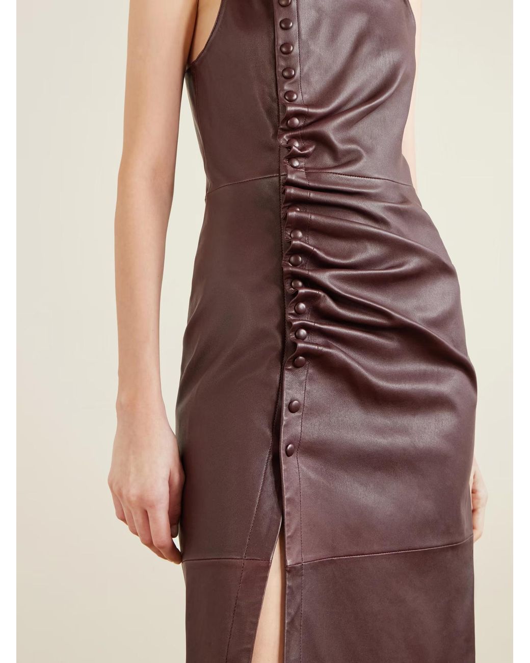 Rabanne Purple Asymmetric Ruched Dress