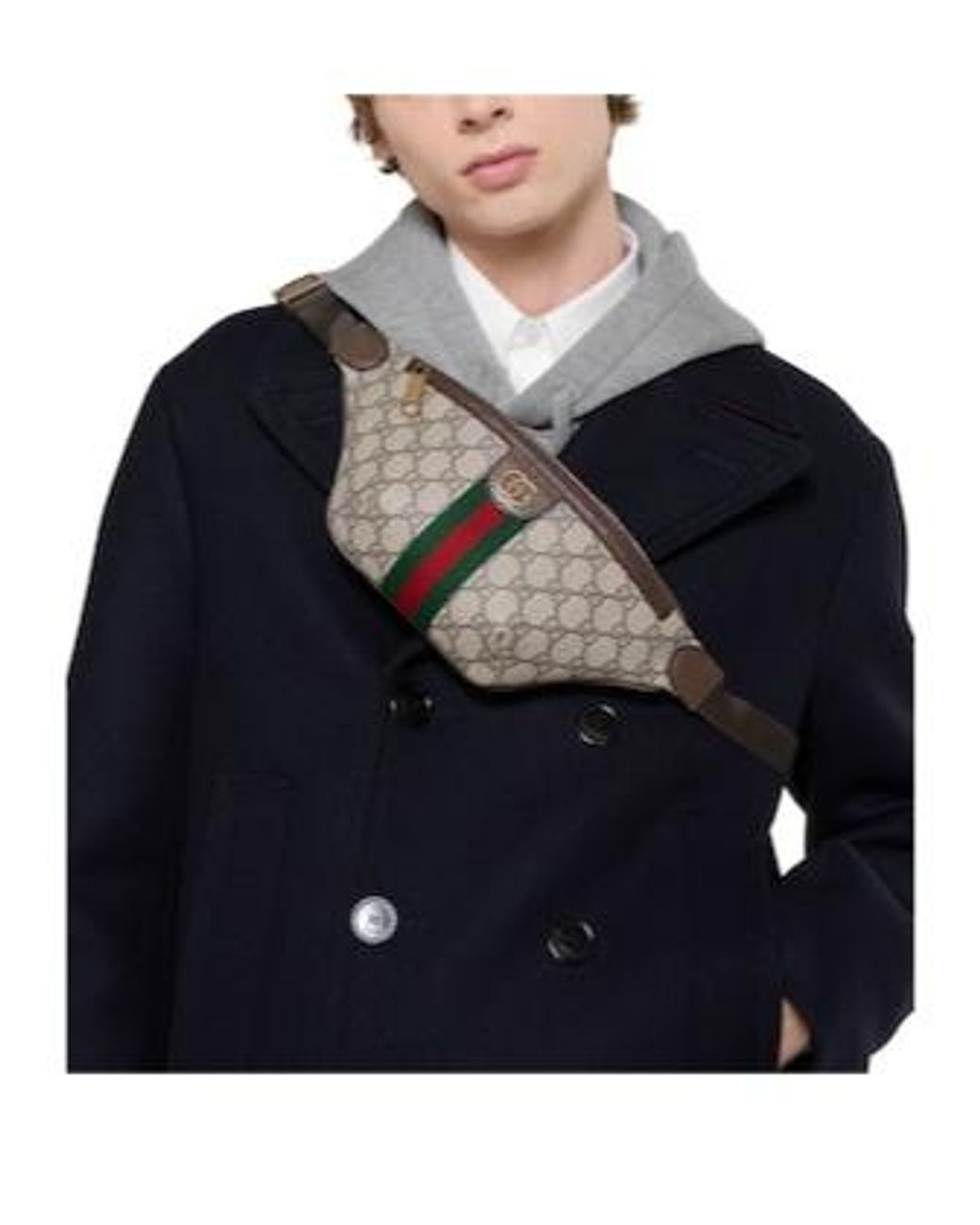 Gucci Gray Ophidia Small Belt Bag for men