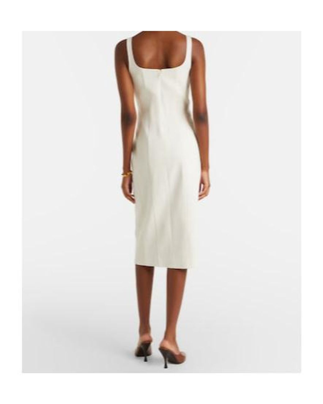 Veronica Beard White Liana Cotton Midi Dress