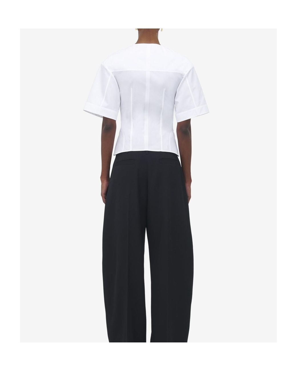 McQueen White Cotton Corset Shirt