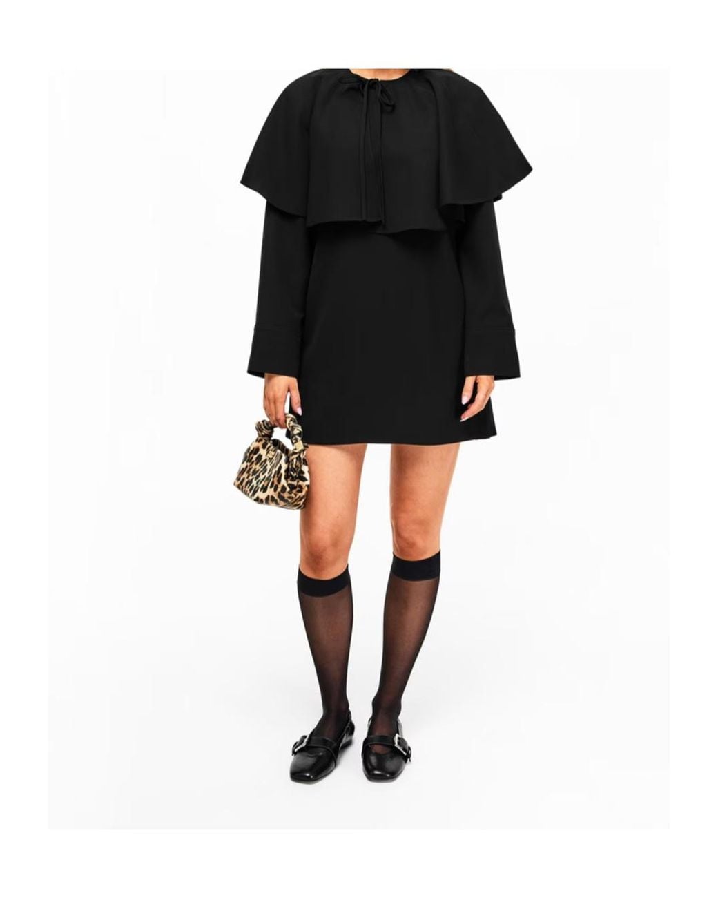 Ganni Black Suiting Circle Mini Dress