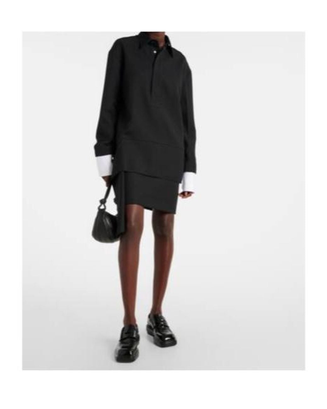 Plan C Black Wool-Blend Minidress