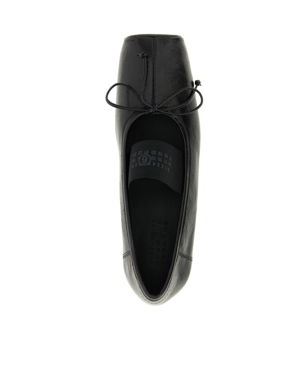 MM6 by Maison Margiela Black Tonal Stitch Bow Ballet Flats