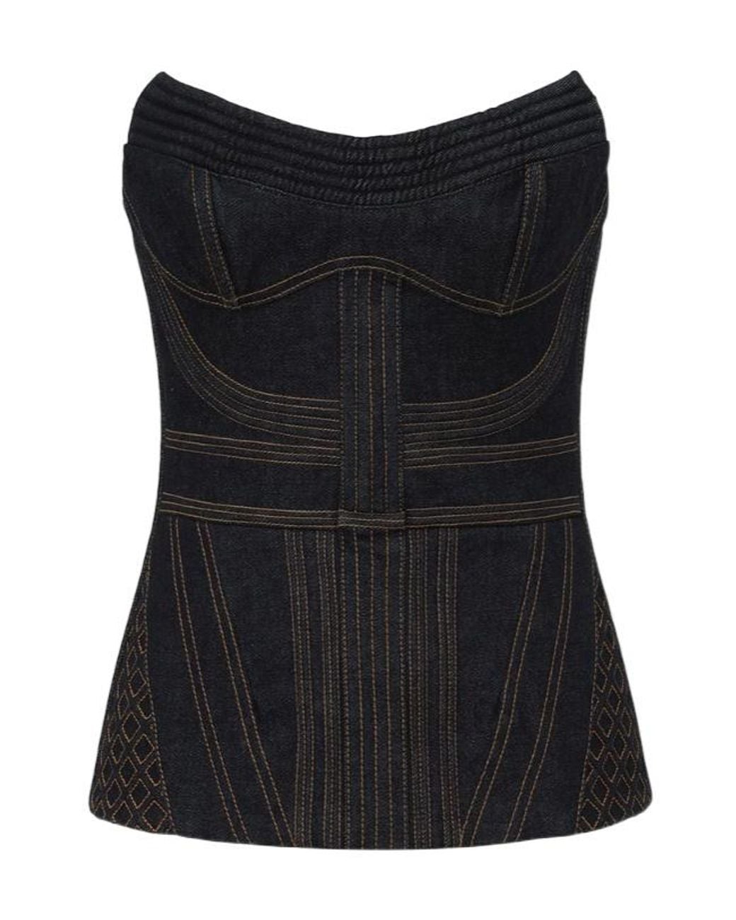 Zimmermann Black Corded Denim Corset
