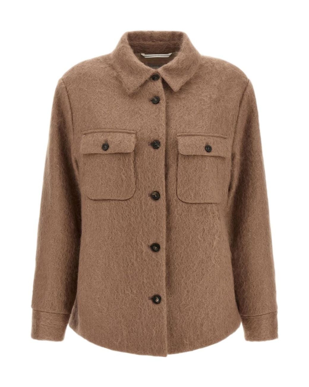 Peserico Brown Patch Pocket Shirt Jacket