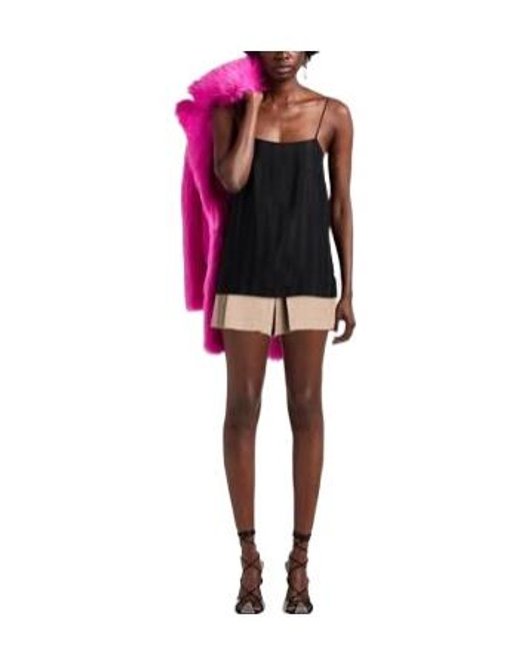 MAX&Co. Natural High-Waisted Pleated Skort