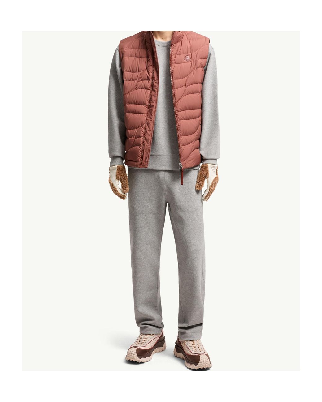 Moncler Gray Logo-Patch Track Pants for men