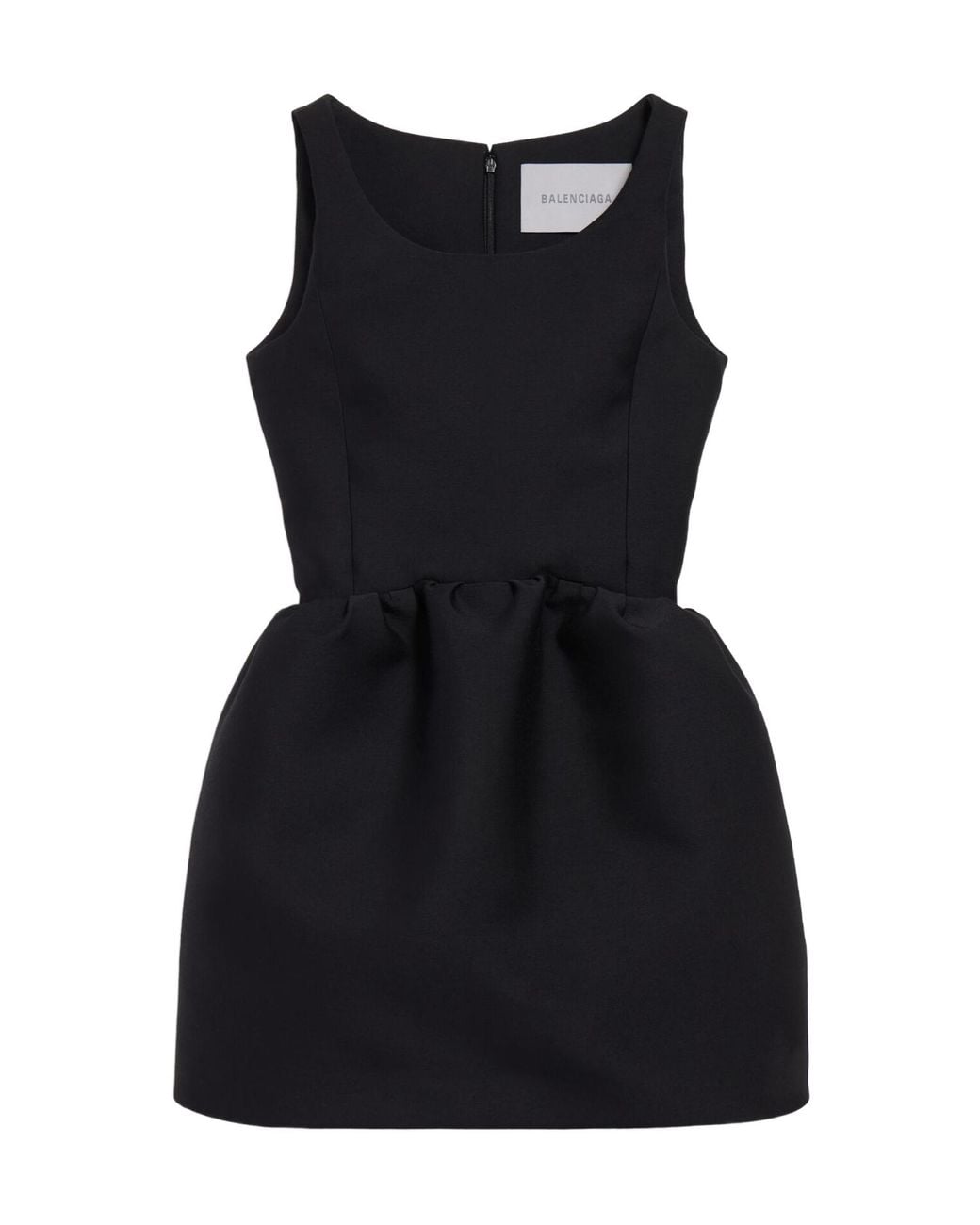 Balenciaga Black Sleeveless Wide-Skirt Dress