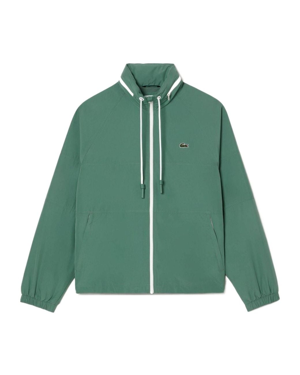 Lacoste Green Detachable Hood Water-Repellent Jacket for men