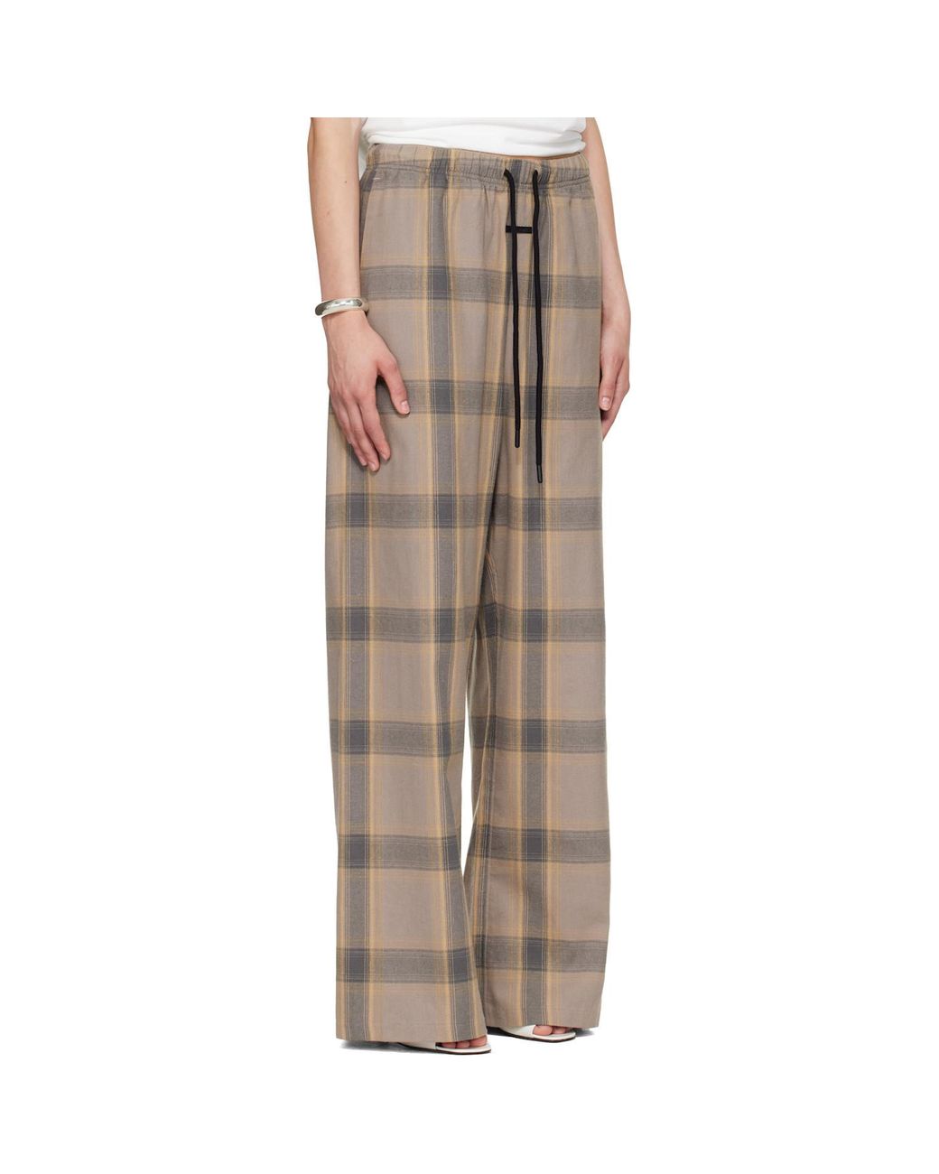 Fear Of God Gray Drawstring Plaid Lounge Pants
