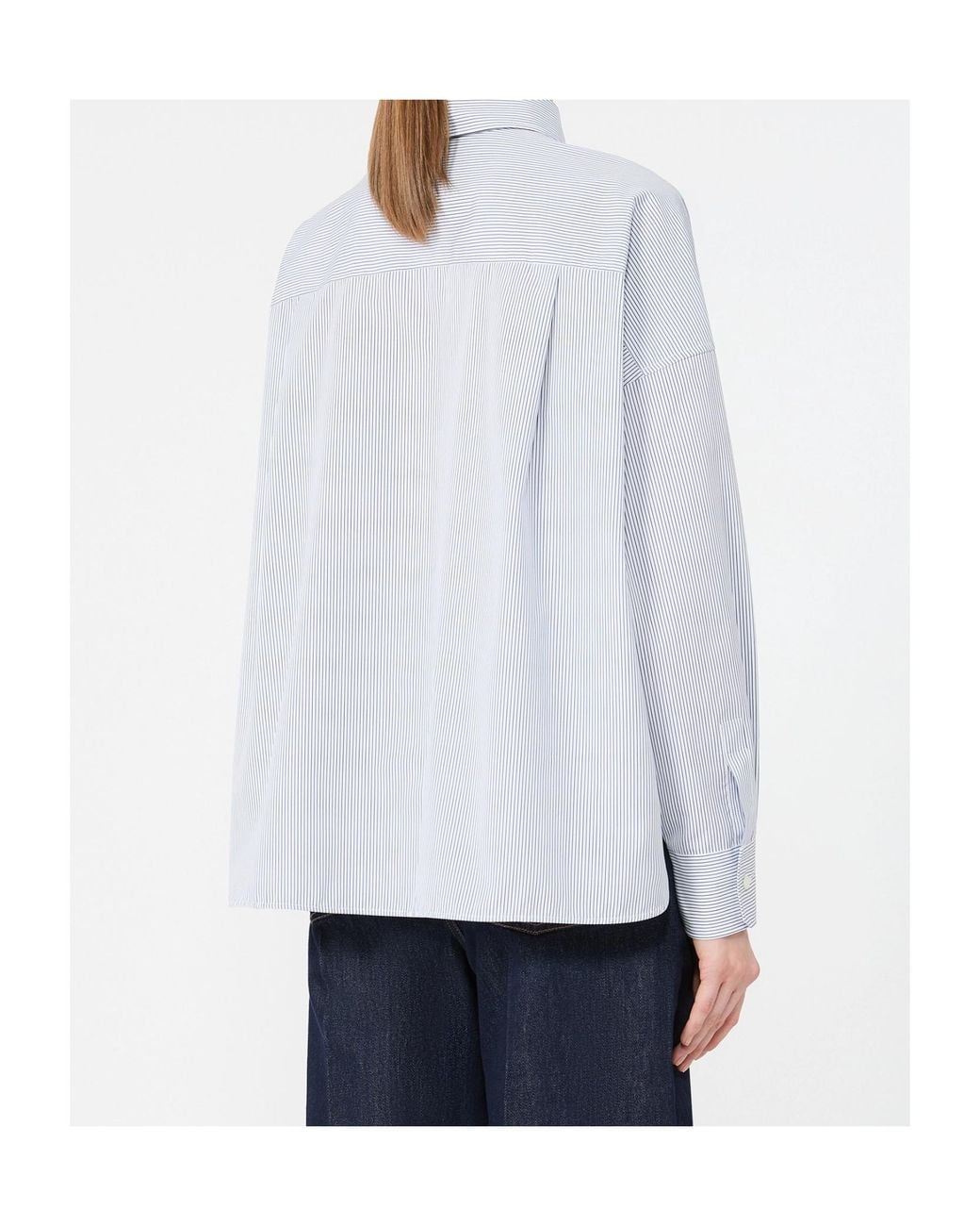 Weekend by Maxmara Blue Technical Twill And Cotton Poplin Shirt