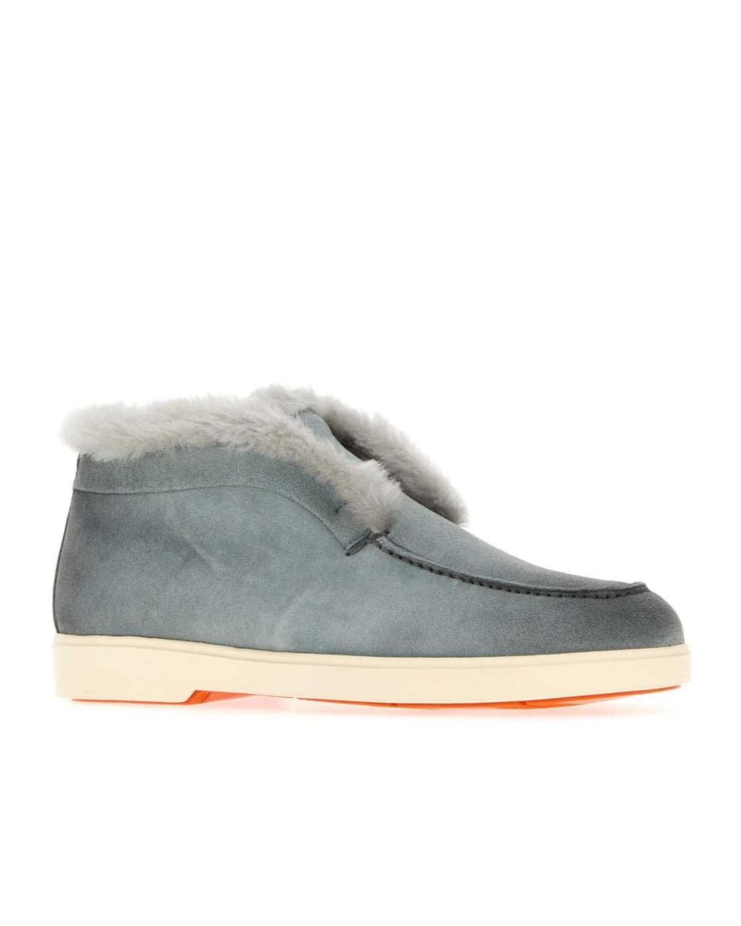 Santoni Gray Flat Loafers