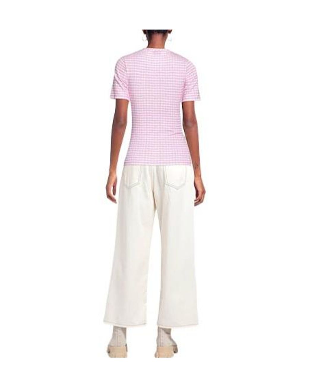 Jacquemus Pink Plaid Print T-Shirt