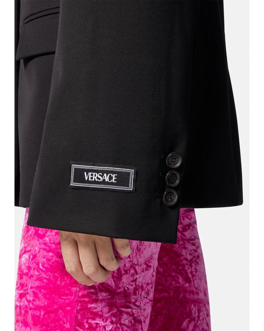 Versace Black Single-Breasted Wool Blazer