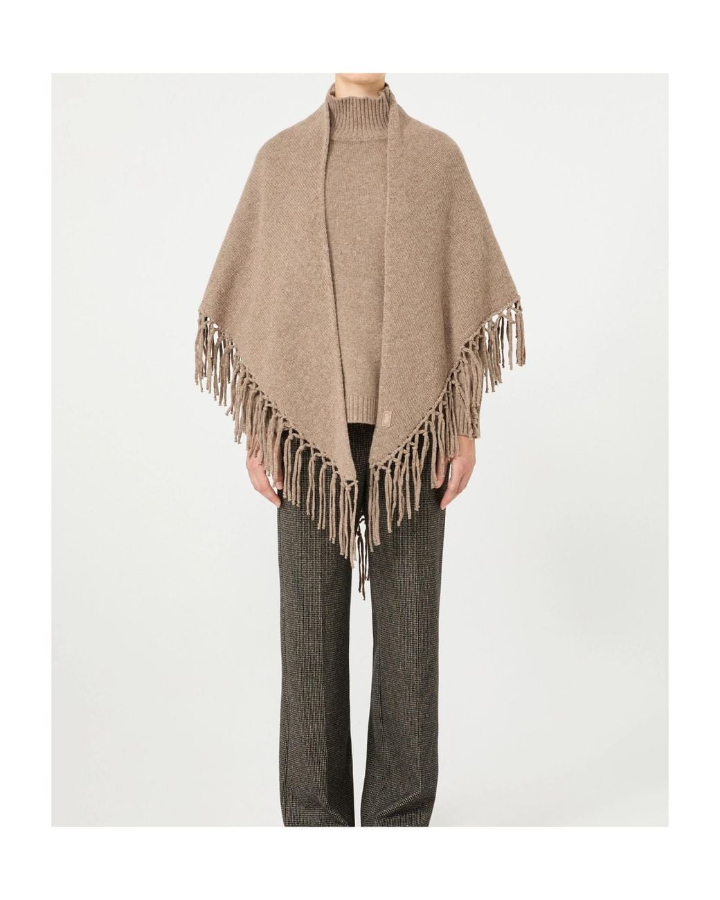 Weekend by Maxmara White Fringed Wool Shawl